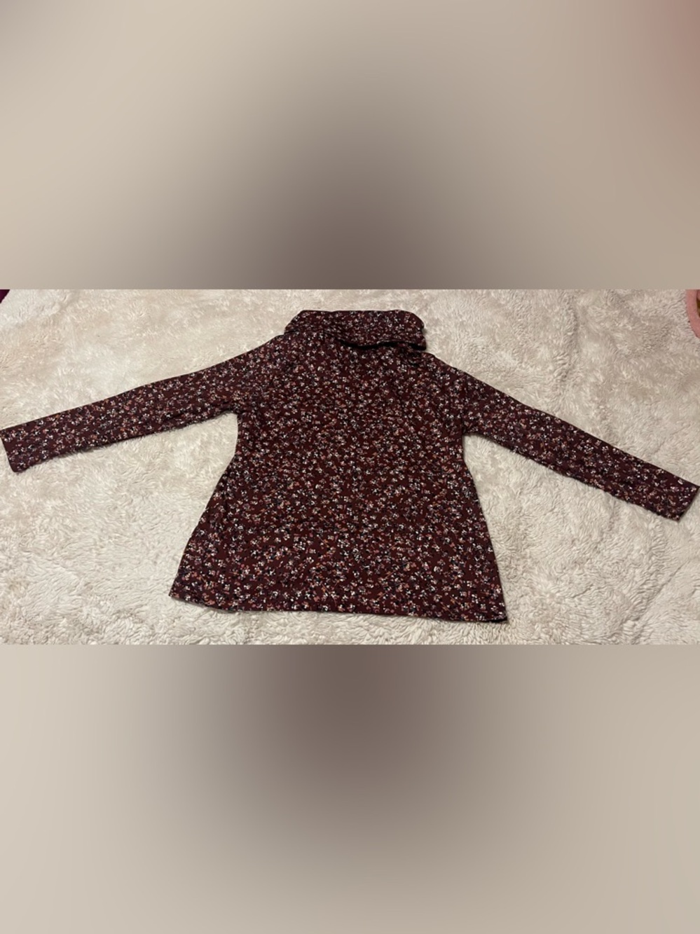 LL Bean Women's Multicolor Turtleneck Long Sleeve 100% Supima Cotton Size M Pet